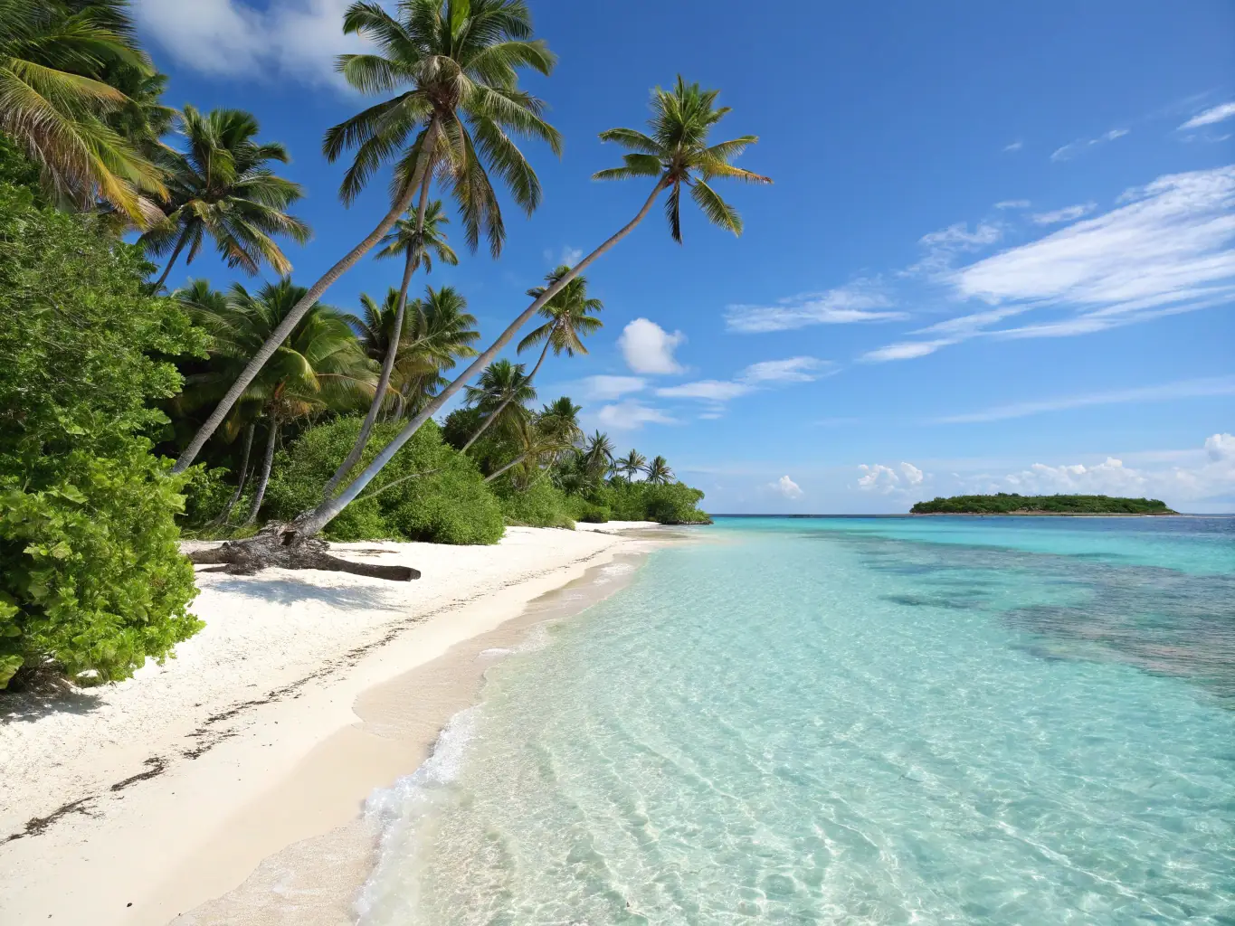 A serene image of a secluded beach in Palawan, Philippines, showcasing crystal-clear turquoise waters, white sand, and lush greenery. The scene evokes tranquility and natural beauty, highlighting Palawan as an unspoiled paradise.