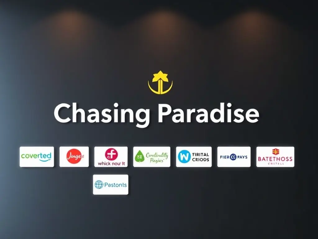 A professional-looking image of the Chasing Paradise logo alongside the logos of several well-known travel brands, symbolizing the credibility and trustworthiness of the network.